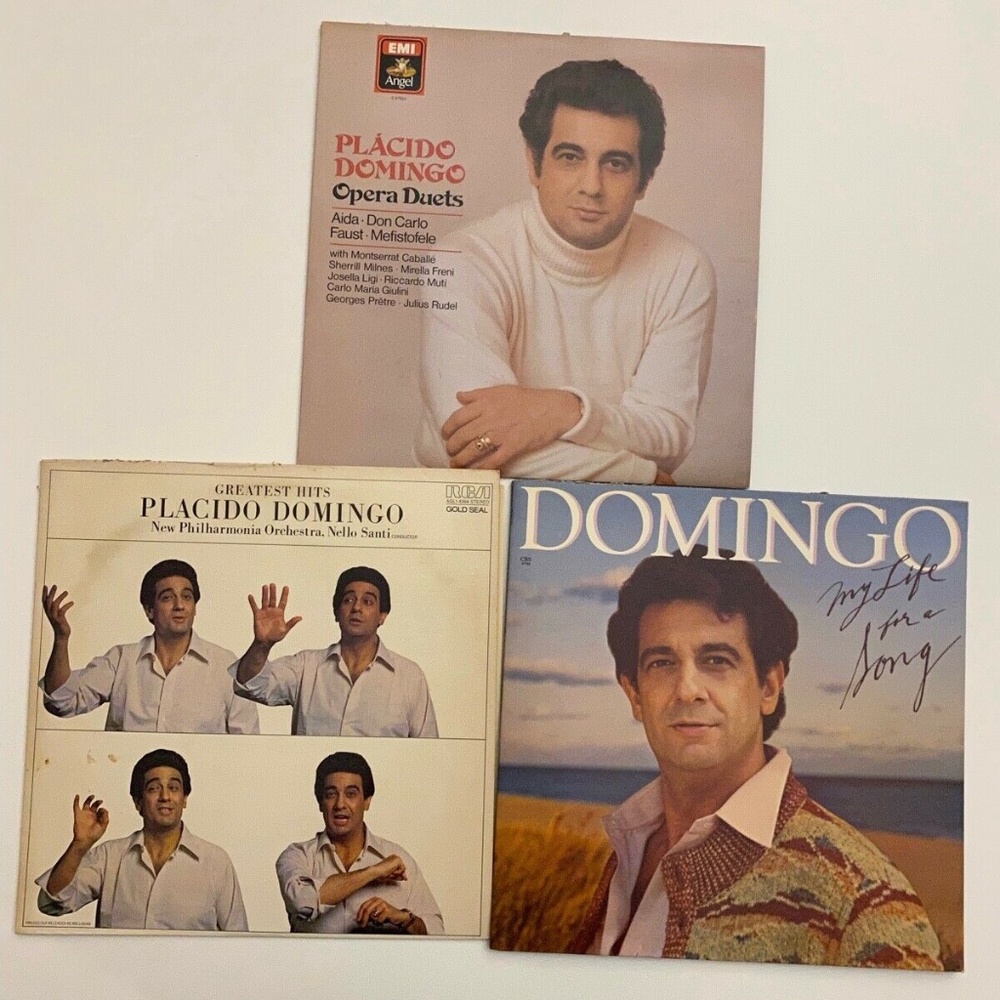 Placido Domingo LP Set Opera Duets Greatest Hits My Life For a Song VG++ Vinyl